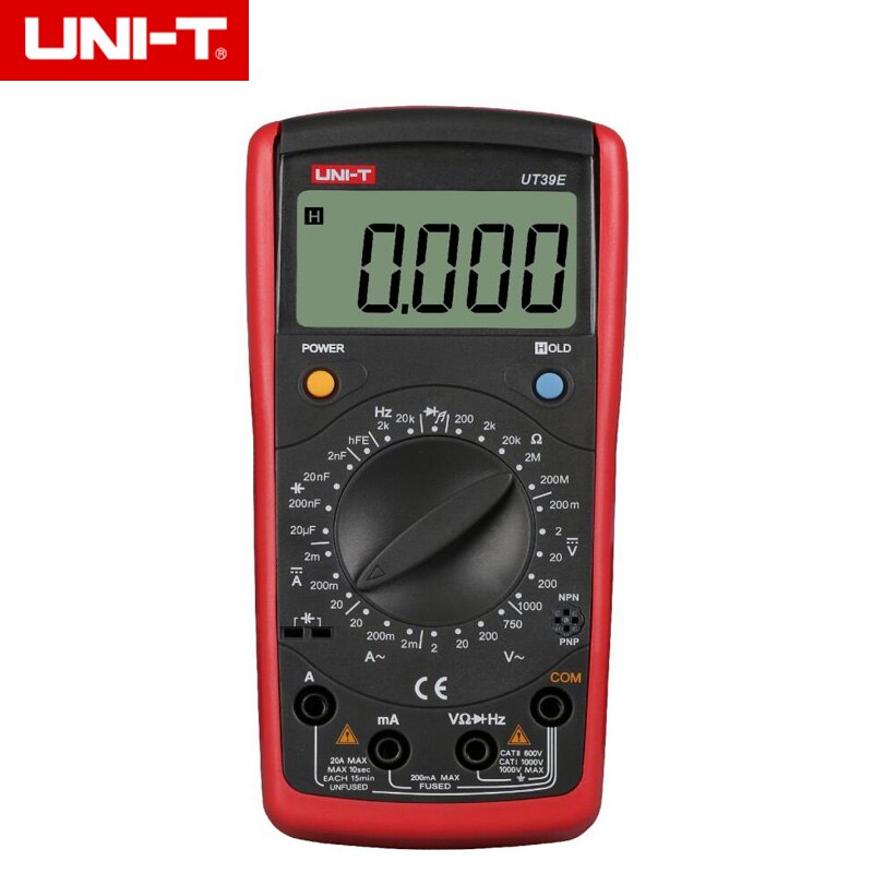 UNI-T ut39e lcd 디지털 멀티 미터 ac dc 전압 앰프 옴 커패시턴스 hz 테스터